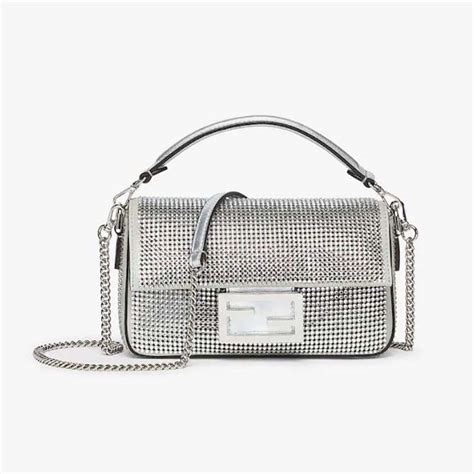 fendi mini baguette silver|Fendi mini baguette vintage.